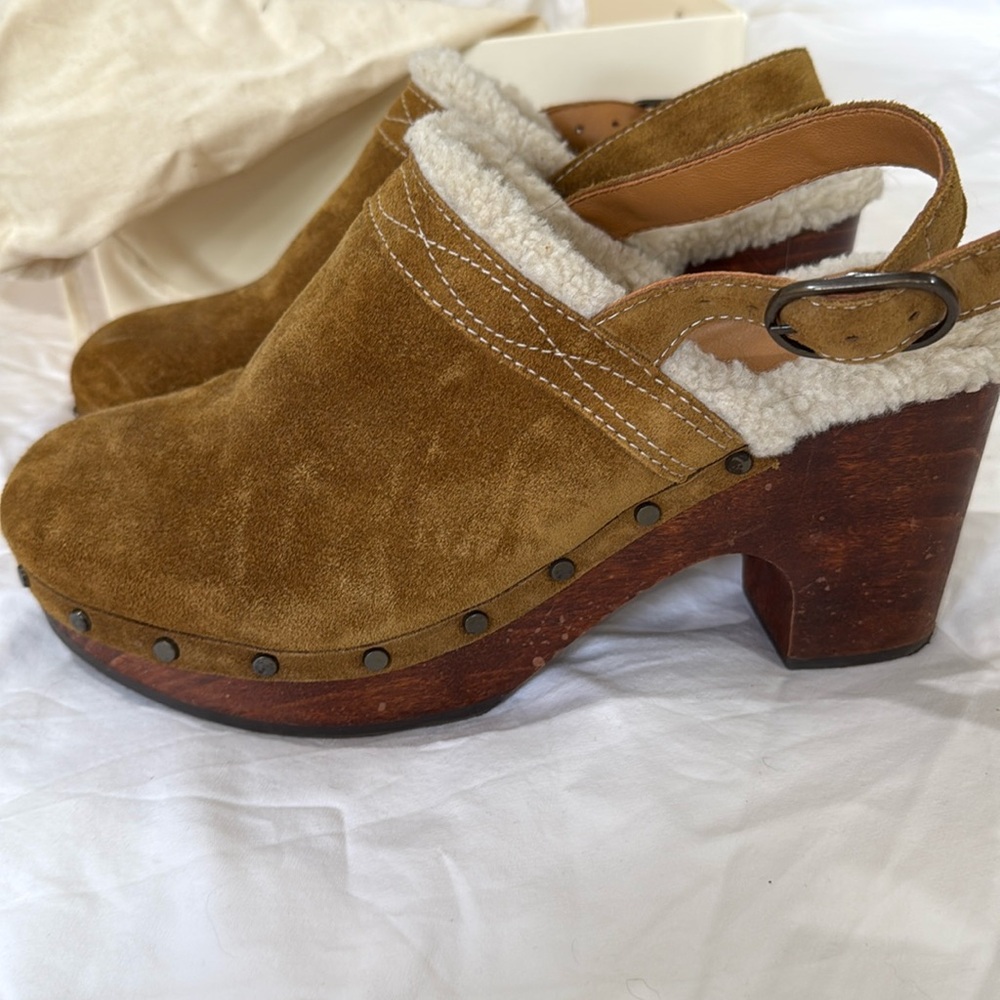 Sézane fleece lined Taylor clogs w box & dust bag